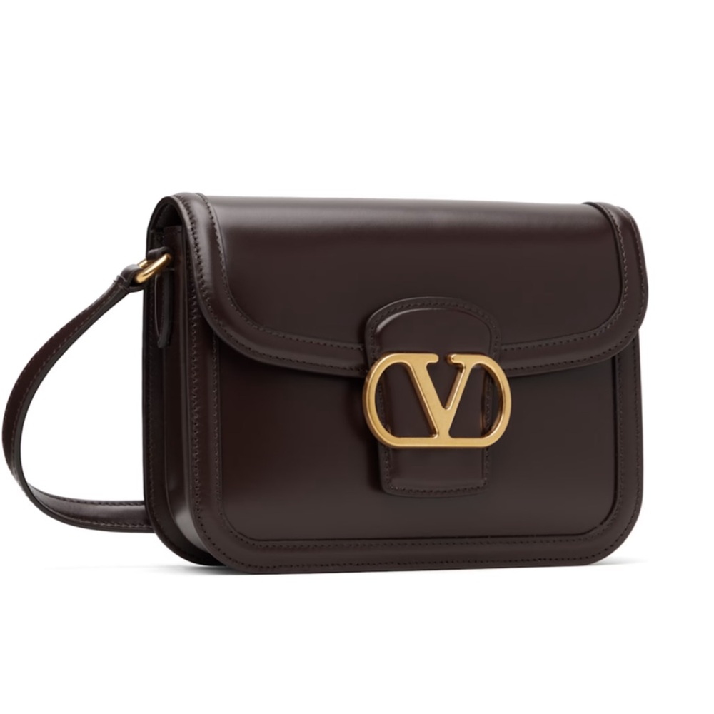 Valentino Garavani Brown 9to5 Calfskin Leather Shoulder / Crossbody Bag NWT